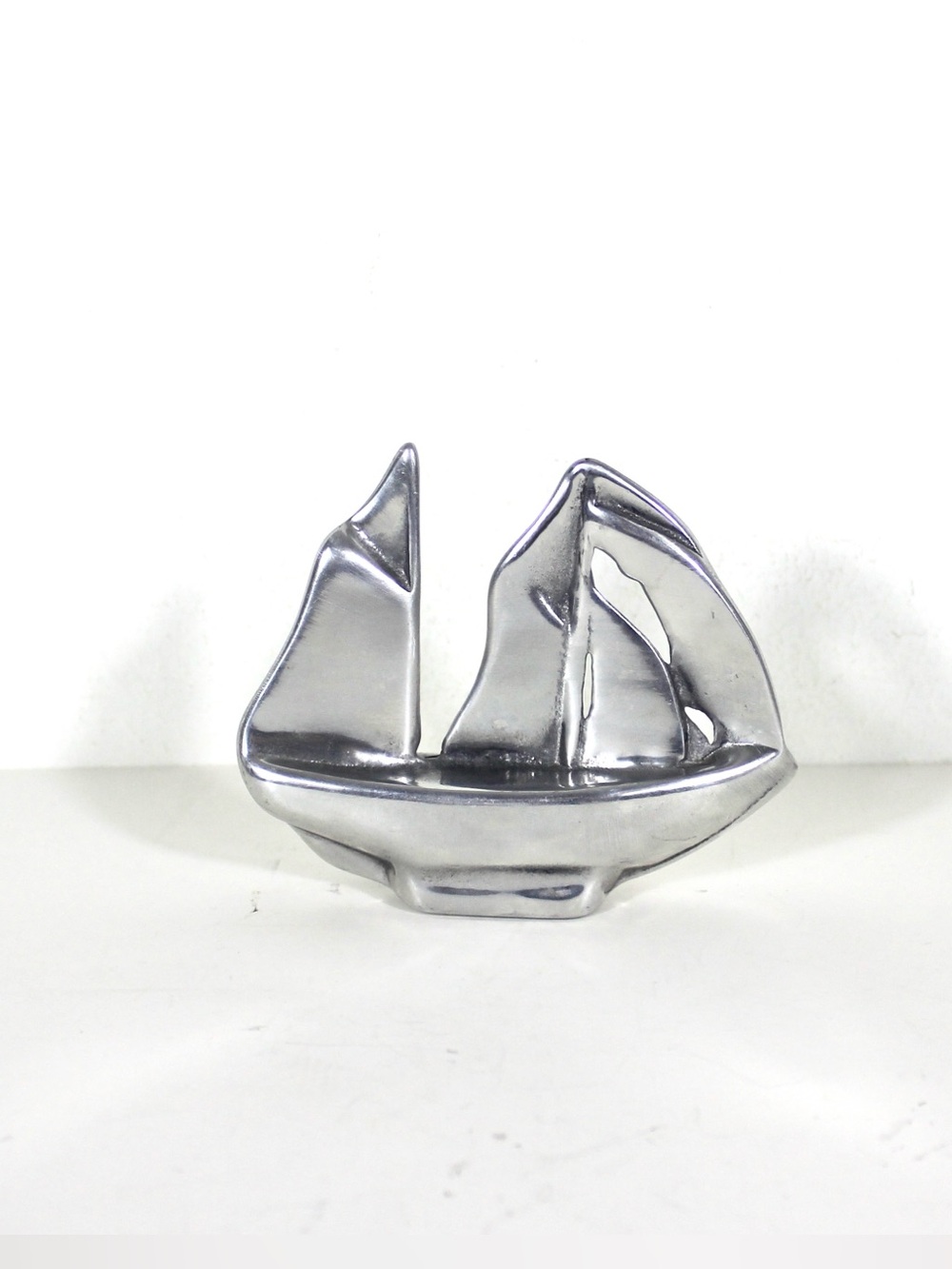 Mid Century Modern Hoselton Canada Aluminum Sailboat Sculpture Signed 1084